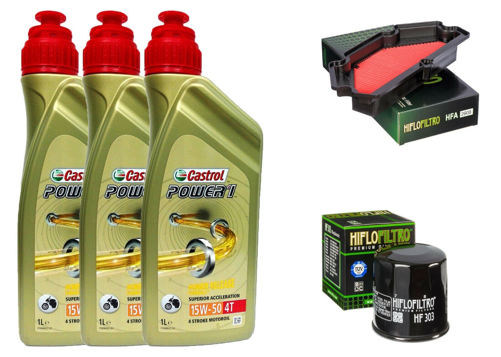 TAGLIANDO KAWASAKI ER6 F EX 650 2013 2016 CASTROL 10W40 FILTRO OLIO ARIA HIFLO
