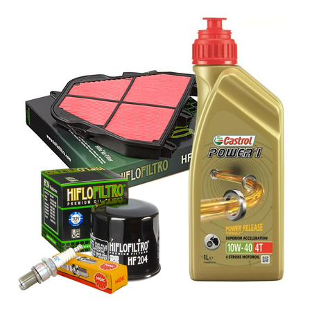 KIT TAGLIANDO CASTROL 10W40 FILTRO OLIO ARIA CANDELE 675 DAYTONA 2006/2010