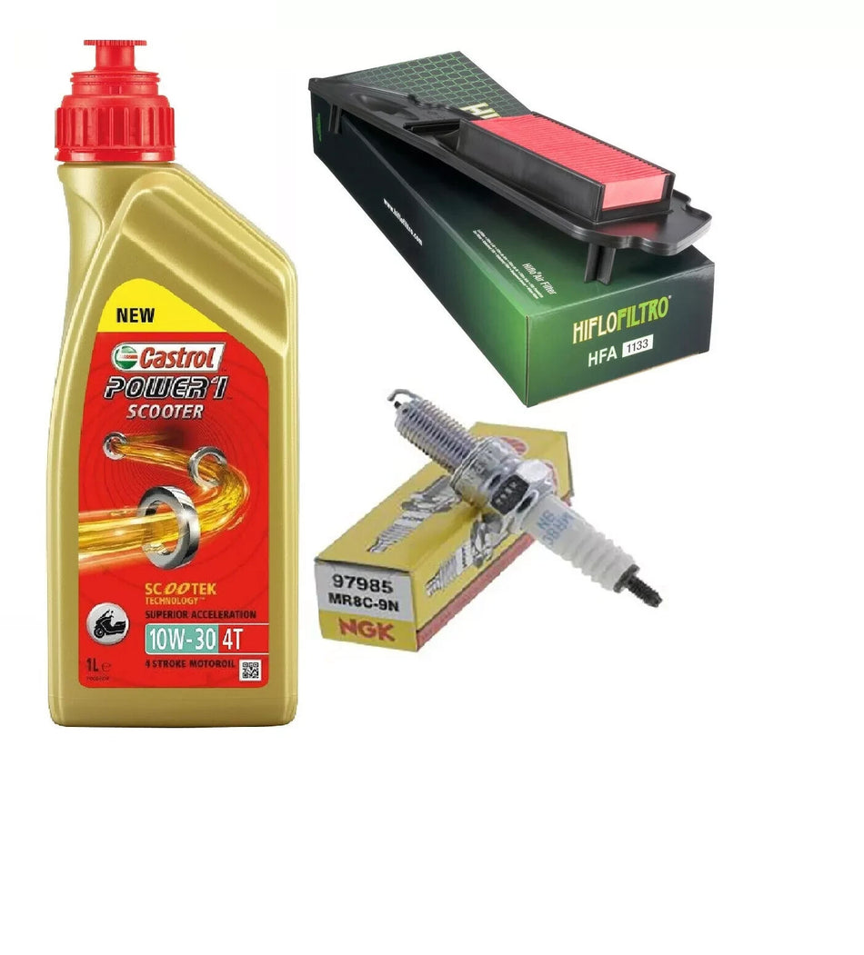 Tagliando Honda NSC 110 Vision 2017 Castrol Power 10W30 Olio Filtro Aria Candela