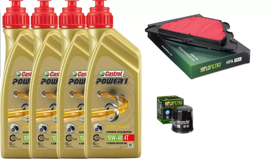 KAWASAKI Z 900 2018 2023 TAGLIANDO CASTROL 10W40 FILTRO ARIA OLIO HIFLO