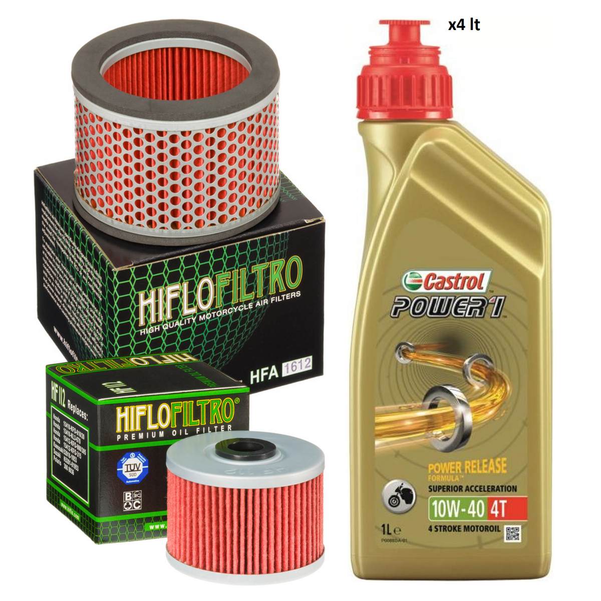 KIT TAGLIANDO CASTROL 10W40 FILTRO OLIO ARIA HONDA NX 650 DOMINATOR 1988/2002
