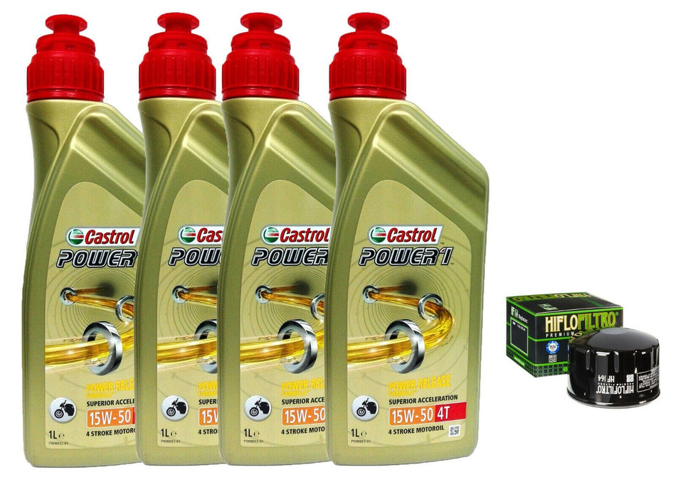 TAGLIANDO BMW R1200GS 2007 2008 2009 KIT 4 L CASTROL POWER 1 15W50  FILTRO OLIO 