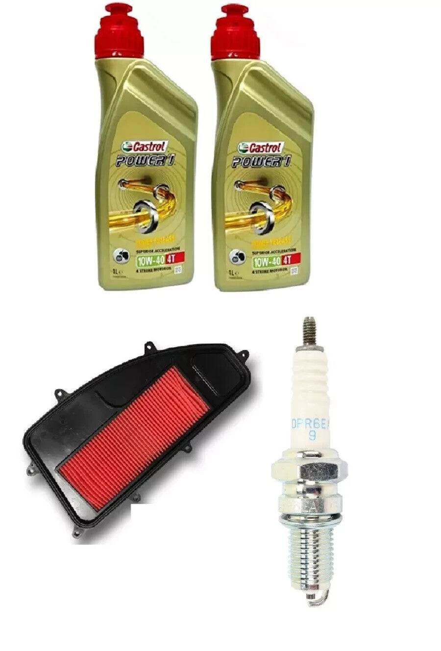 Kymco Agility 300 CC Kit tagliando Castrol Power 1 10W40 filtro aria Candela ngk