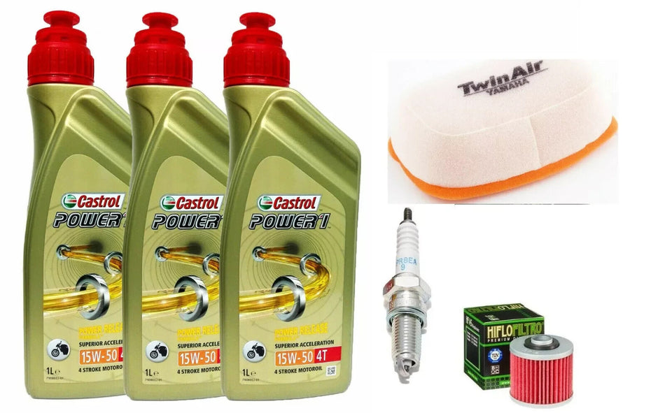 YAMAHA TT 600 1985-1998 TAGLIANDO CASTROL 15W50 FILTRO ARIA OLIO E CANDELA NGK