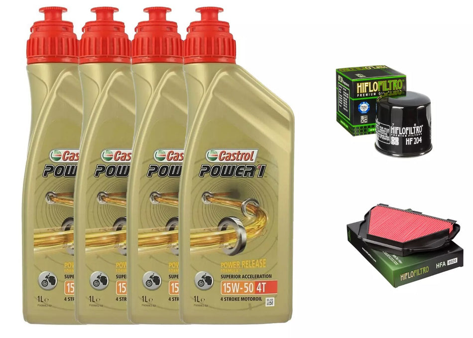 KIT/TAGLIANDO YAMAHA YZF R1 1000 2015 2016 CASTROL 15W50 FILTRI OLIO ARIA