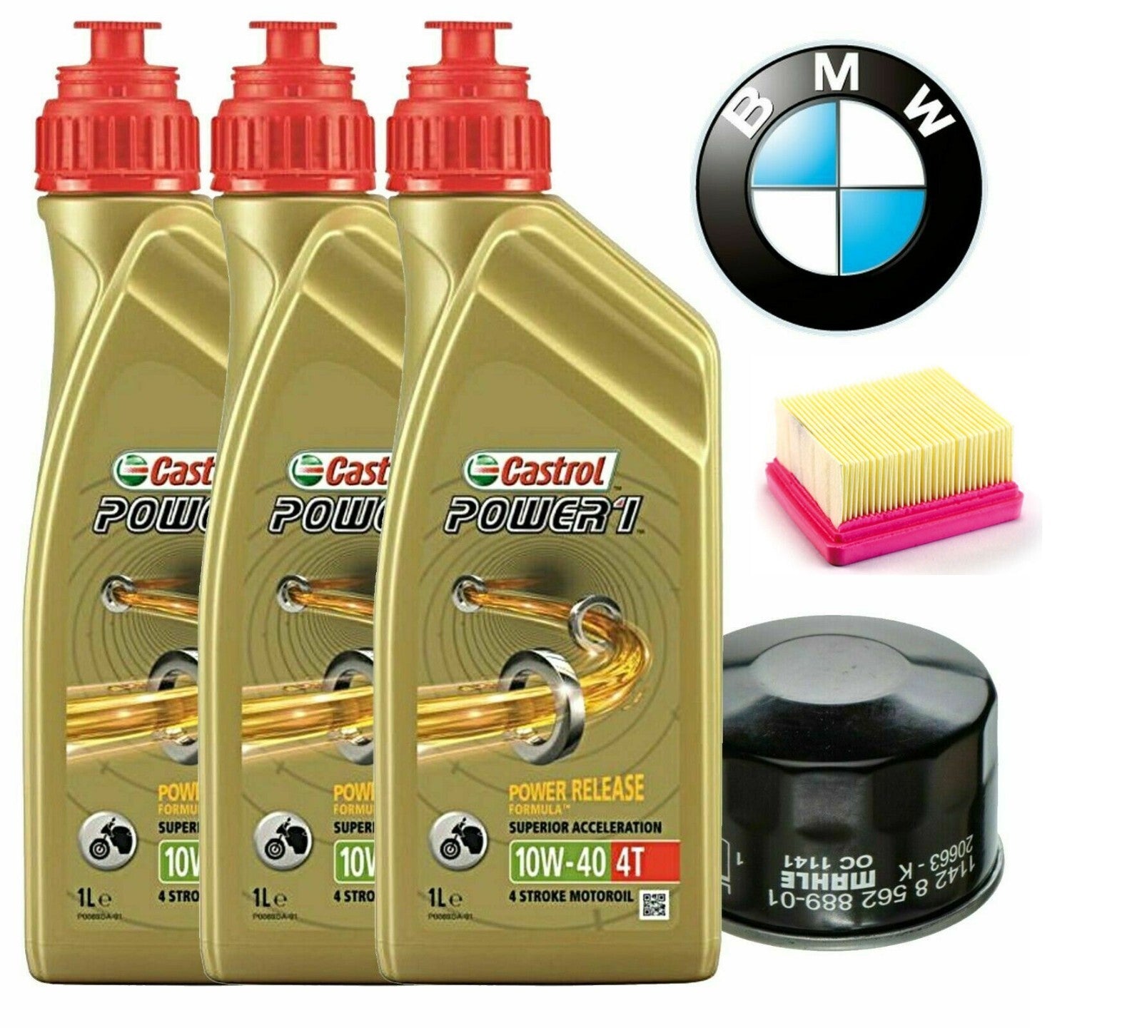 TAGLIANDO BMW G310 R GS 2017 2018 2019 CASTROL POWER 1 10W40 FILTRO OLIO ARIA