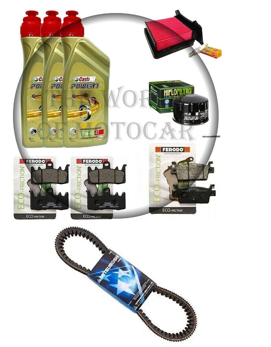 Tagliando Kymco AK 550 2017 2020 Castrol 10W40 filtro olio aria candele cinghia