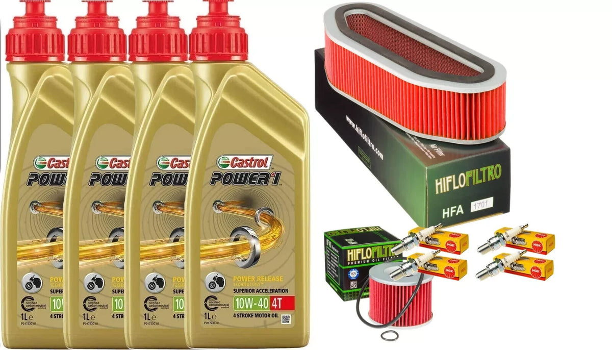 HONDA CB 750 1970 1978 TAGLIANDO CASTROL 10W40 FILTRO ARIA OLIO HIFL CANDELE NGK