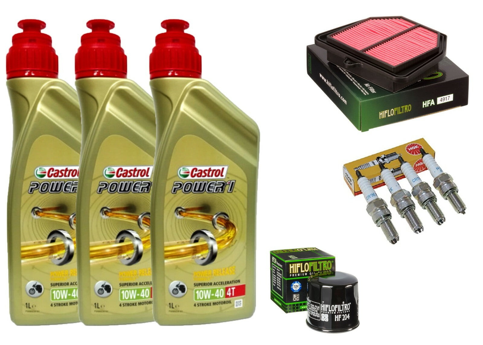 KIT TAGLIANDO YAMAHA FZ1 1000 2006/2015 CASTROL 10W40 FILTRO ARIA OLIO CANDELE 