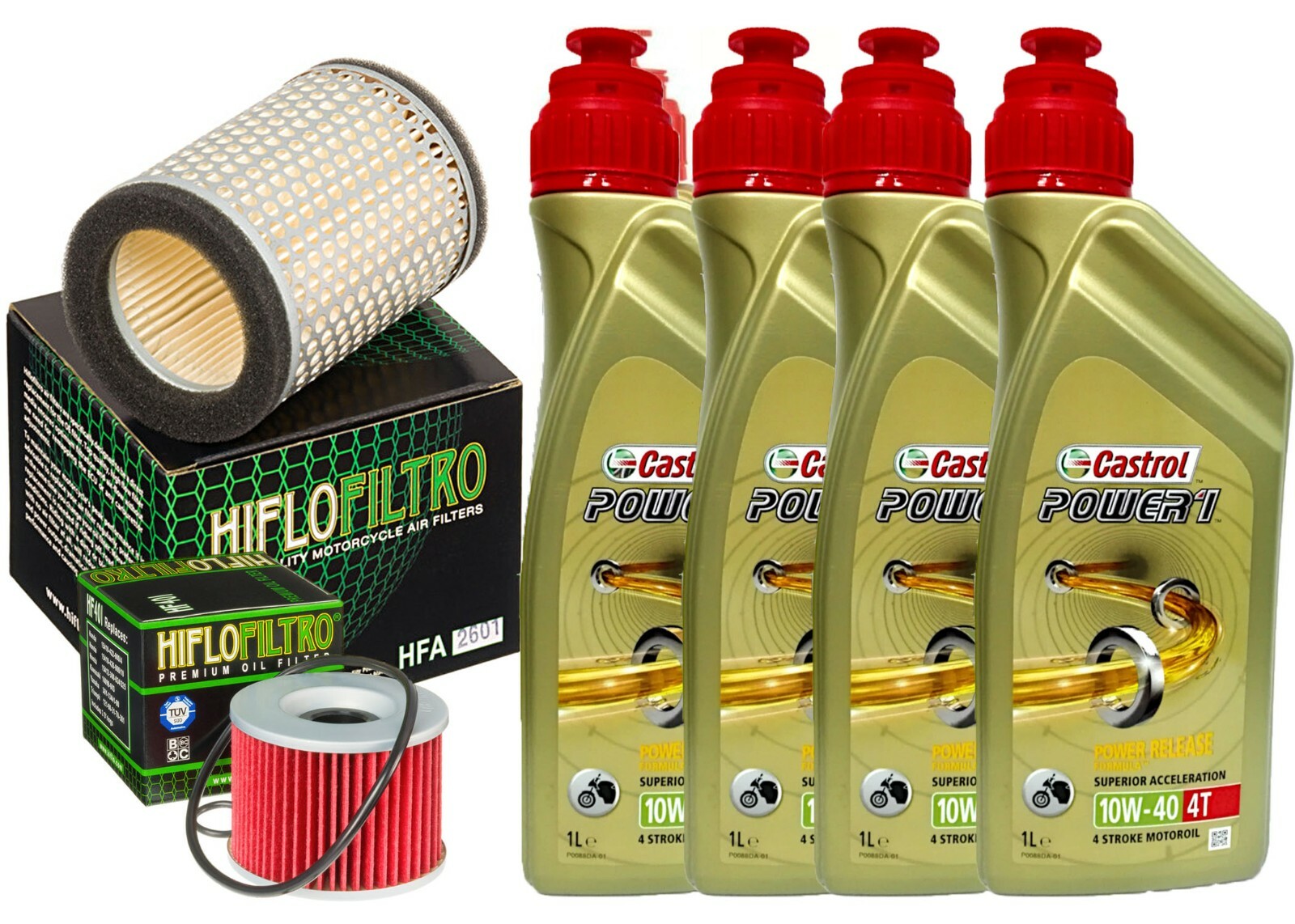 KIT TAGLIANDO CASTROL POWER 1 10W40 FILTRO OLIO ARIA X KAWASAKI KZ 650 1978 1980