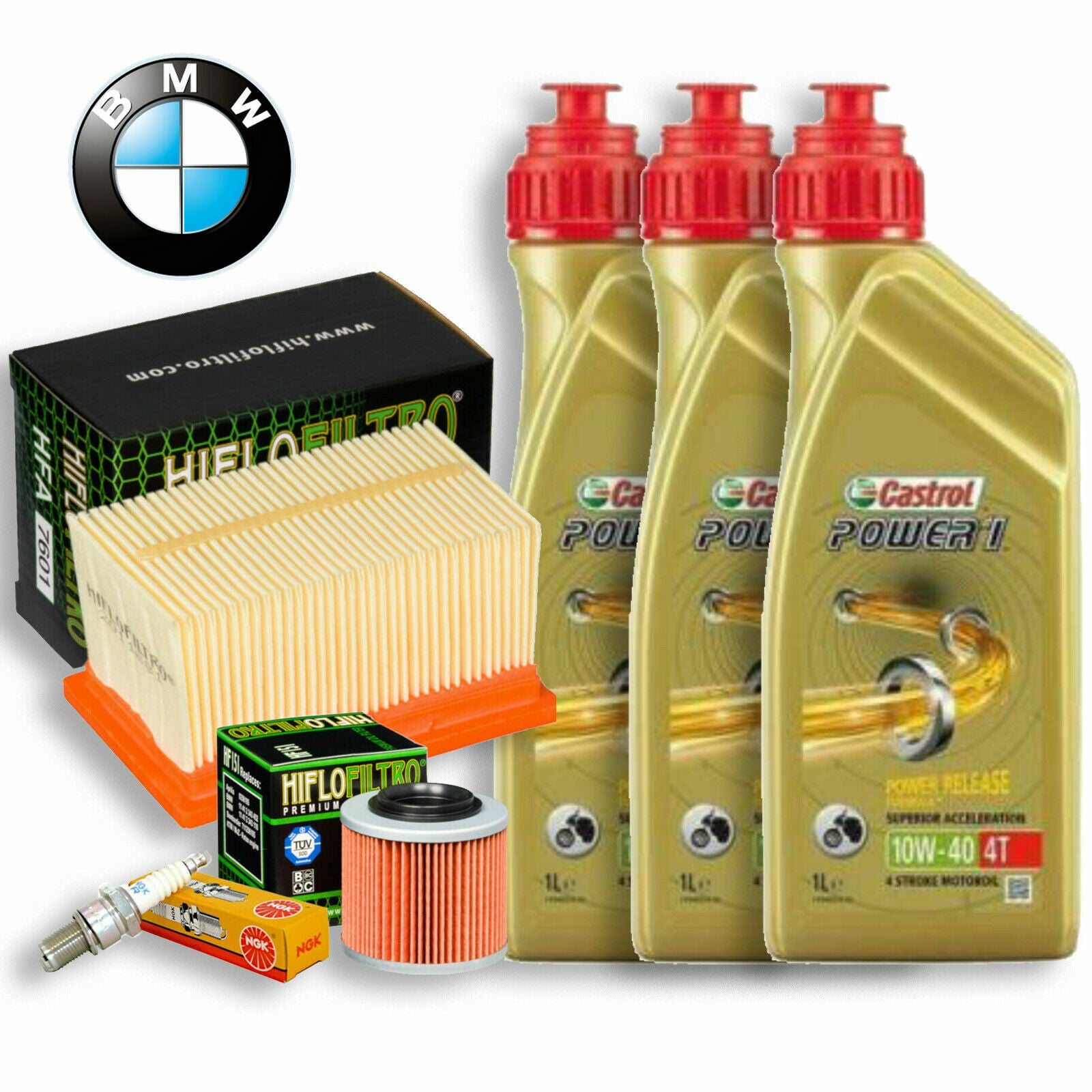 Tagliando BMW 650 KIT Castrol 10W40 filtro olio aria candela BMW FG 650 GS Dakar