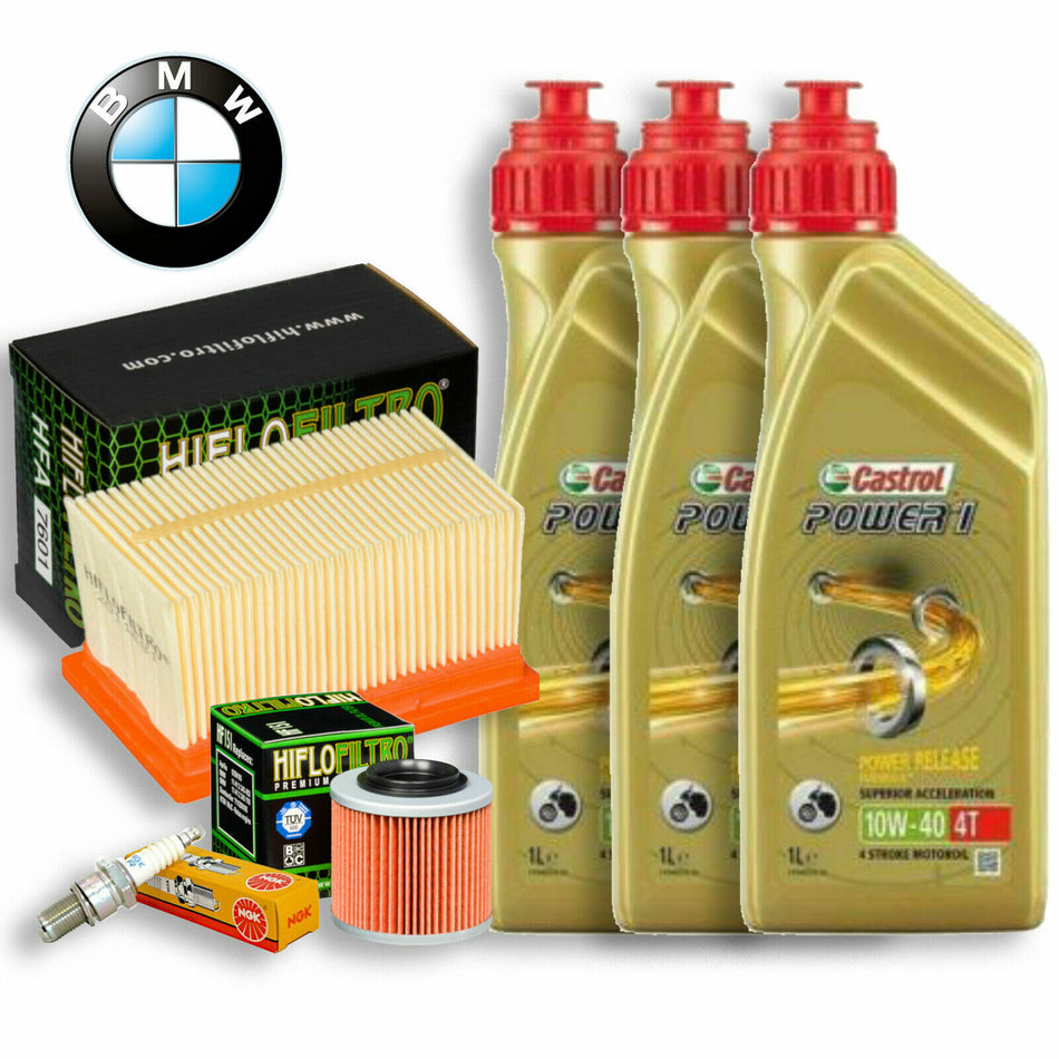 Tagliando BMW 650 KIT Castrol 10W40 filtro olio aria candela BMW FG 650 GS Dakar