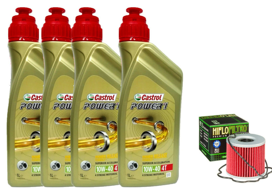 SUZUKI GSX 400 1980 AL 1990 TAGLIANDO CASTROL POWER 1 10W40 FILTRO OLIO HIFLO