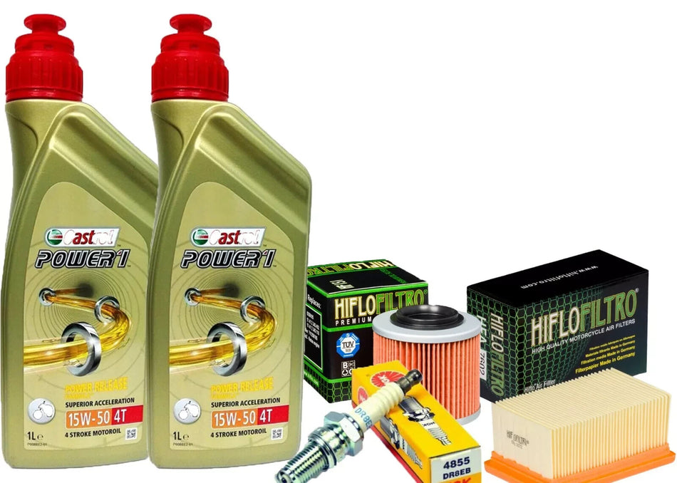 BMW F 650 CS / G 650 KIT TAGLIANDO CASTROL 1 15W50 FILTRO ARIA OLIO CANDELE