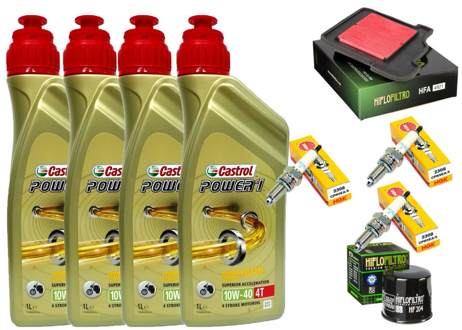 KIT/TAGLIANDO YAMAHA TRACER 900 2018 2020 CASTROL 10W40 FILTRI ARIA OLIO CANDELE