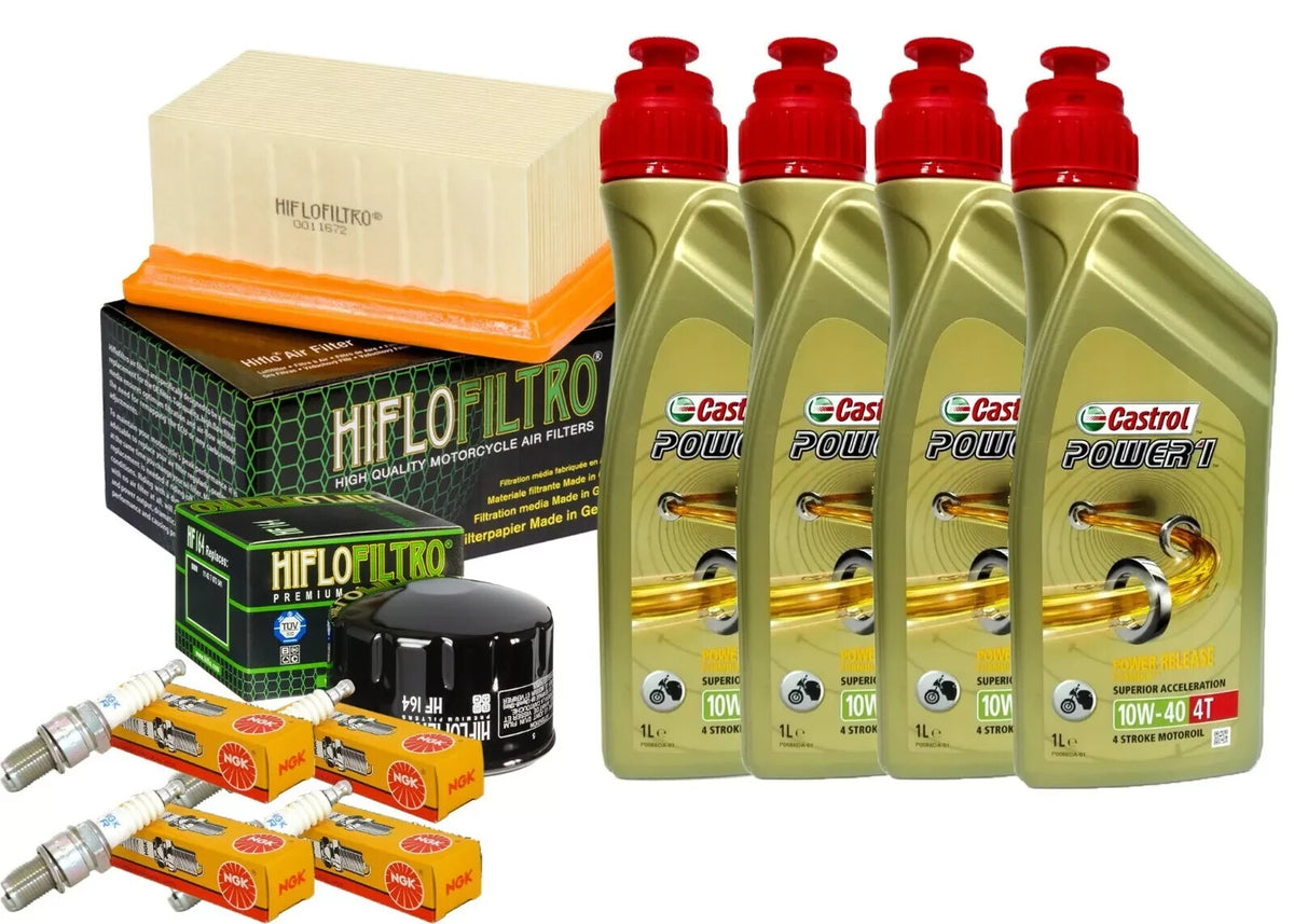 KIT/TAGLIANDO BMW R Nine T 1200 2014/2017 Castrol 10W40 filtro olio aria candele