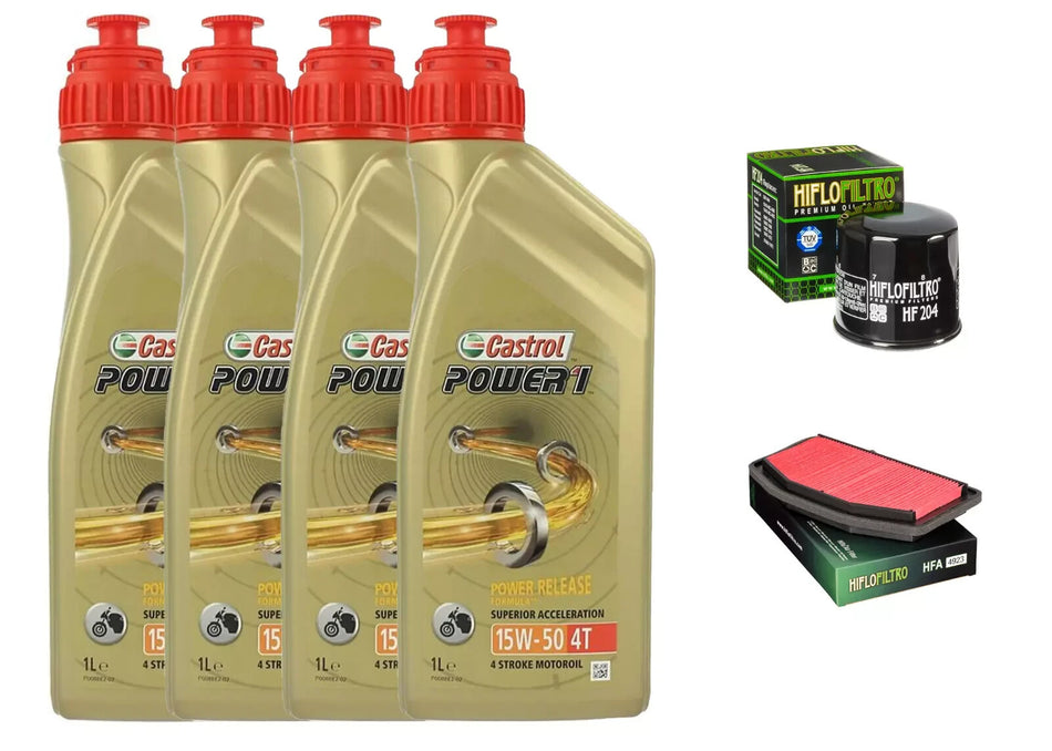 KIT/TAGLIANDO YAMAHA YZF R1 1000 2009 2014 CASTROL 15W50 FILTRI OLIO ARIA