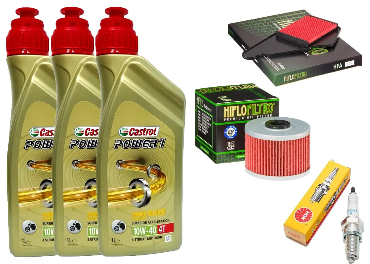 HONDA FMX 650 2005 2006 2007 KIT TAGLIANDO CASTROL10W40 FILTRO OLIO ARIA CANDELA