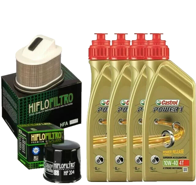 KIT/TAGLIANDO KAWASAKI Z/750 2007/2010 CASTROL POWER 1 10W40 FILTRI OLIO ARIA
