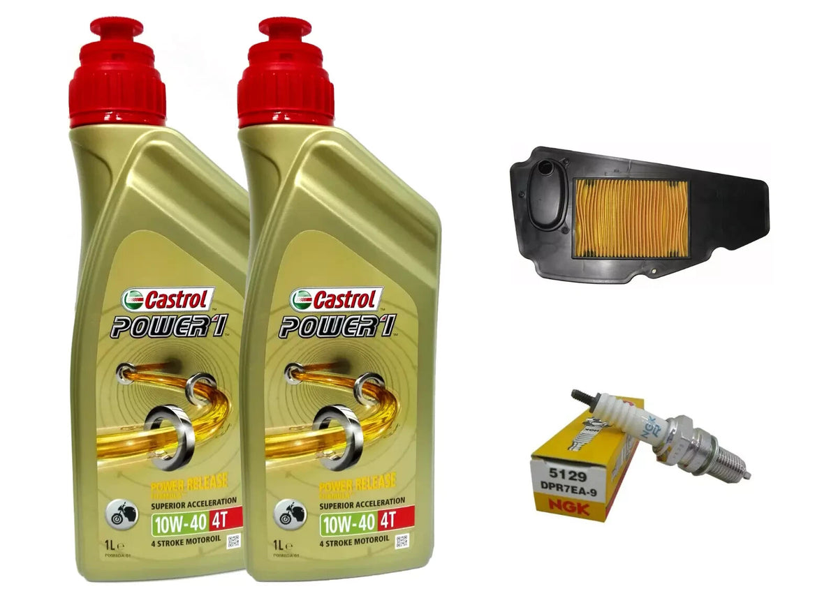 KIT/TAGLIANDO HONDA NSS FORZA 250 X 2005/2007 CASTROL 10W40 FILTRO ARIA CANDELA