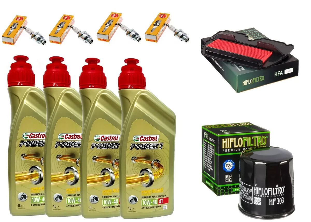 KIT TAGLIANDO CASTROL 10W40 FILTRO OLIO ARIA CANDELE HONDA CBR 900 FIREBLADE
