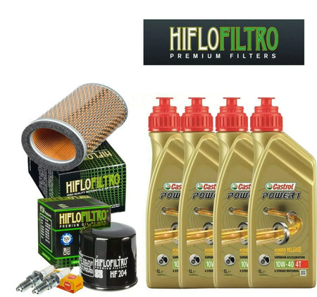 KIT TAGLIANDO CASTROL 10W40 FILTRO OLIO ARIA CANDELE THRUXTON 865 2007/2015