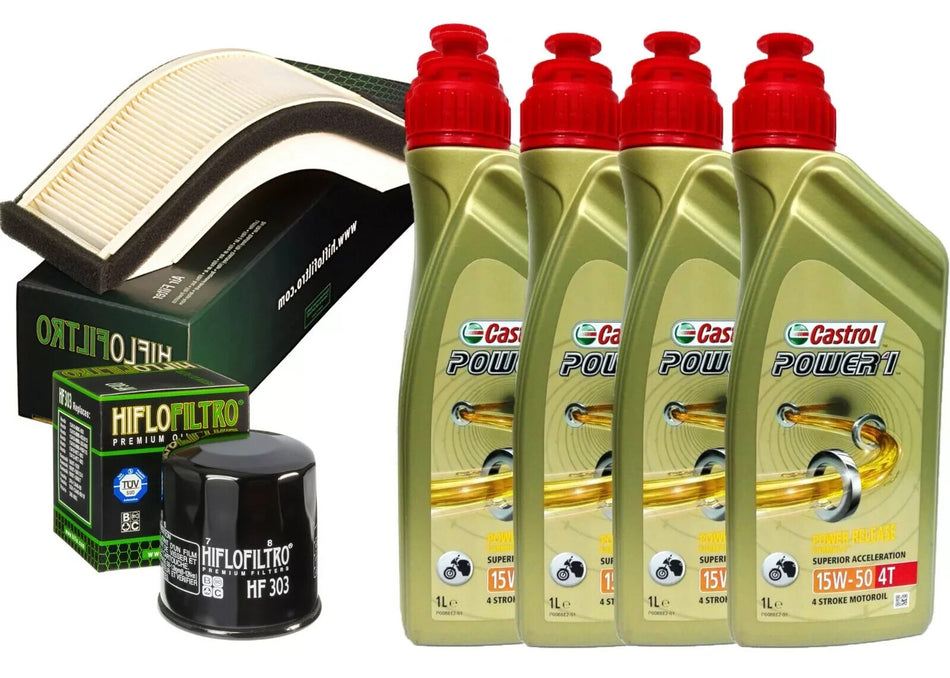 KIT/TAGLIANDO KAWASAKI ZX-10R NINJA 2006 2007 CASTROL 15W50 FILTRO OLIO ARIA