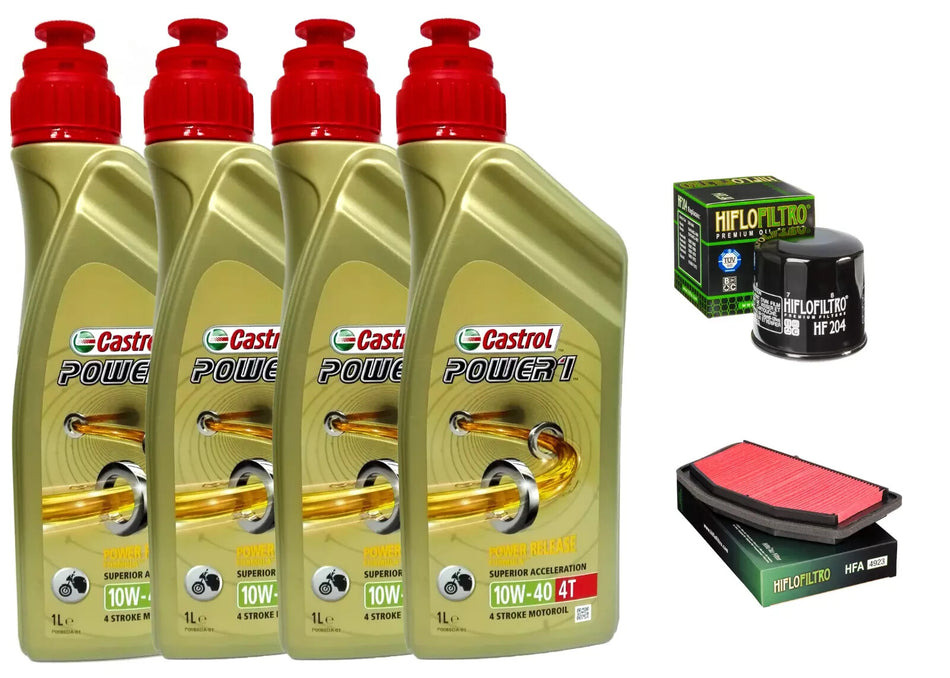 KIT/TAGLIANDO YAMAHA YZF/R1 1000 2009/2014 CASTROL 10W40 FILTRO OLIO ARIA