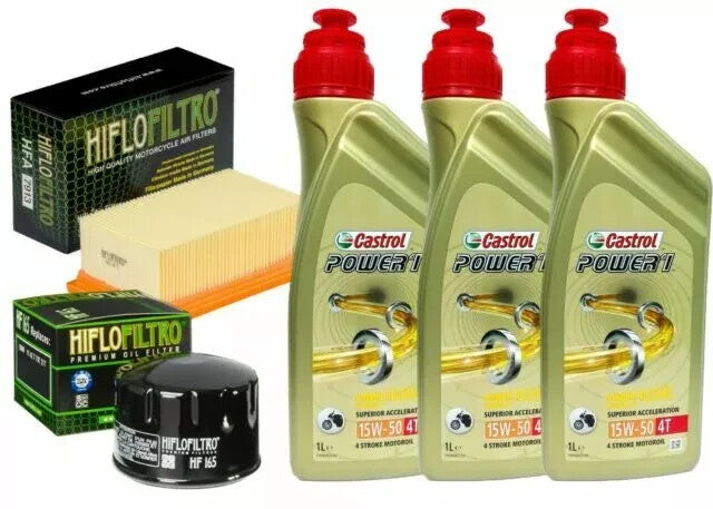 BMW F 800 S 2006 2010 KIT TAGLIANDO CASTROL POWER 1 15W50 FILTRO HIFLO OLIO ARIA