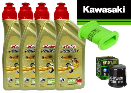 KIT TAGLIANDO KAWASAKI KLE 500 1991/2006 CASTROL 10W40 FILTRO OLIO ARIA HIFLO 