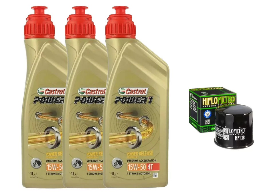 KIT/TAGLIANDO SUZUKI GSX-R 600 1997 2000 CASTROL POWER 1 15W50 FILTRO OLIO
