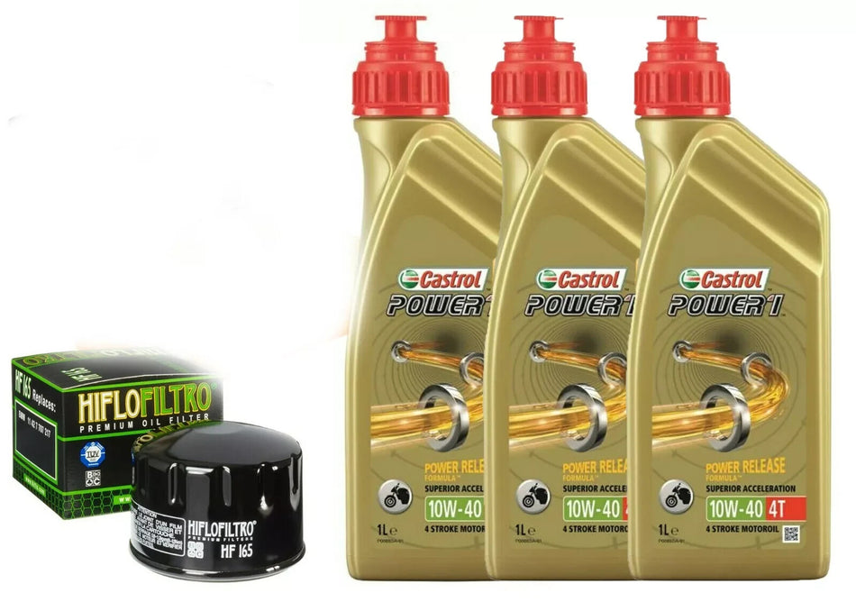 KIT/TAGLIANDO CASTROL POWER 1 10W40/FILTRO OLIO PER MOTO BMW F/800 ST 2012 2013