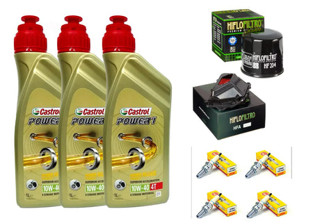 KIT TAGLIANDO YAMAHA YZF R6 600 2006 2007 CASTROL 10W40 FILTRO OLIO ARIA CANDEL