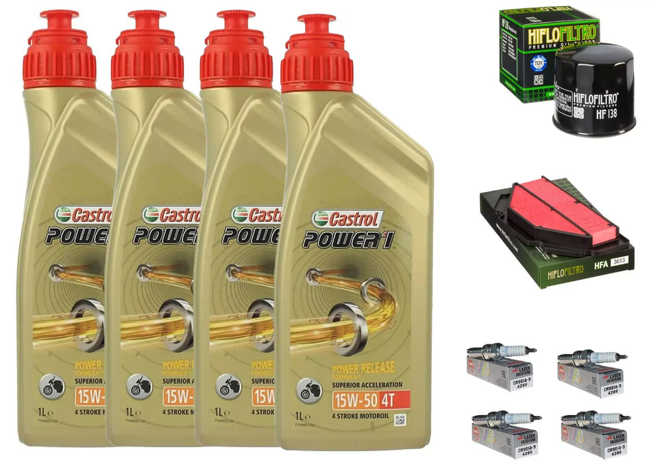 KIT/TAGLIANDO SUZUKI GSR 750 2011 2013 CASTROL 15W50 FILTRO OLIO ARIA CANDELE