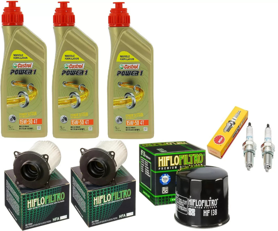 Kit tagliando Castrol 15W50 filtro olio 2aria candele X Suzuki VZ M Marauder 800