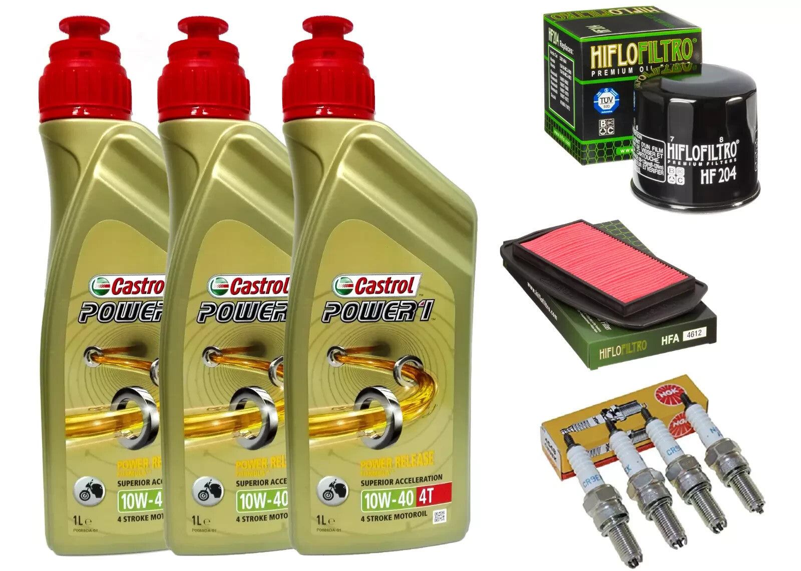 KIT TAGLIANDO YAMAHA/FZ6 600 FAZER CASTROL POWER1 10W40 FILTRO OLIO ARIA CANDELE
