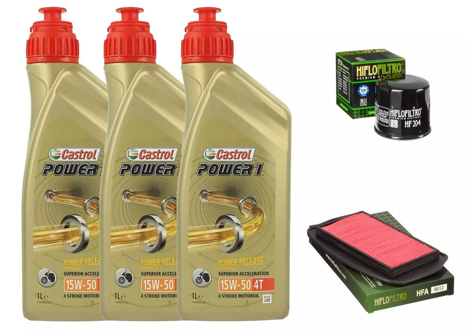 KIT/TAGLIANDO Yamaha FZ6 S2 600 2007 2009 CASTROL 15W50 FILTRI OLIO ARIA