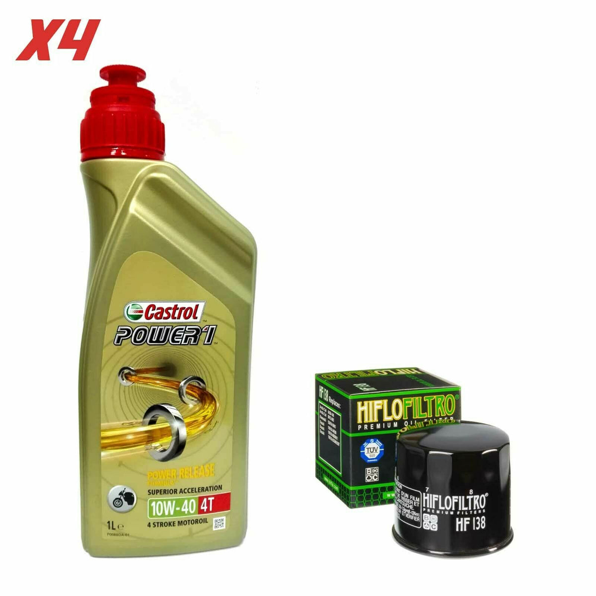 Kit tagliando Castrol Power 1 10W40 filtro olio originale Hiflo Aprilia RSV