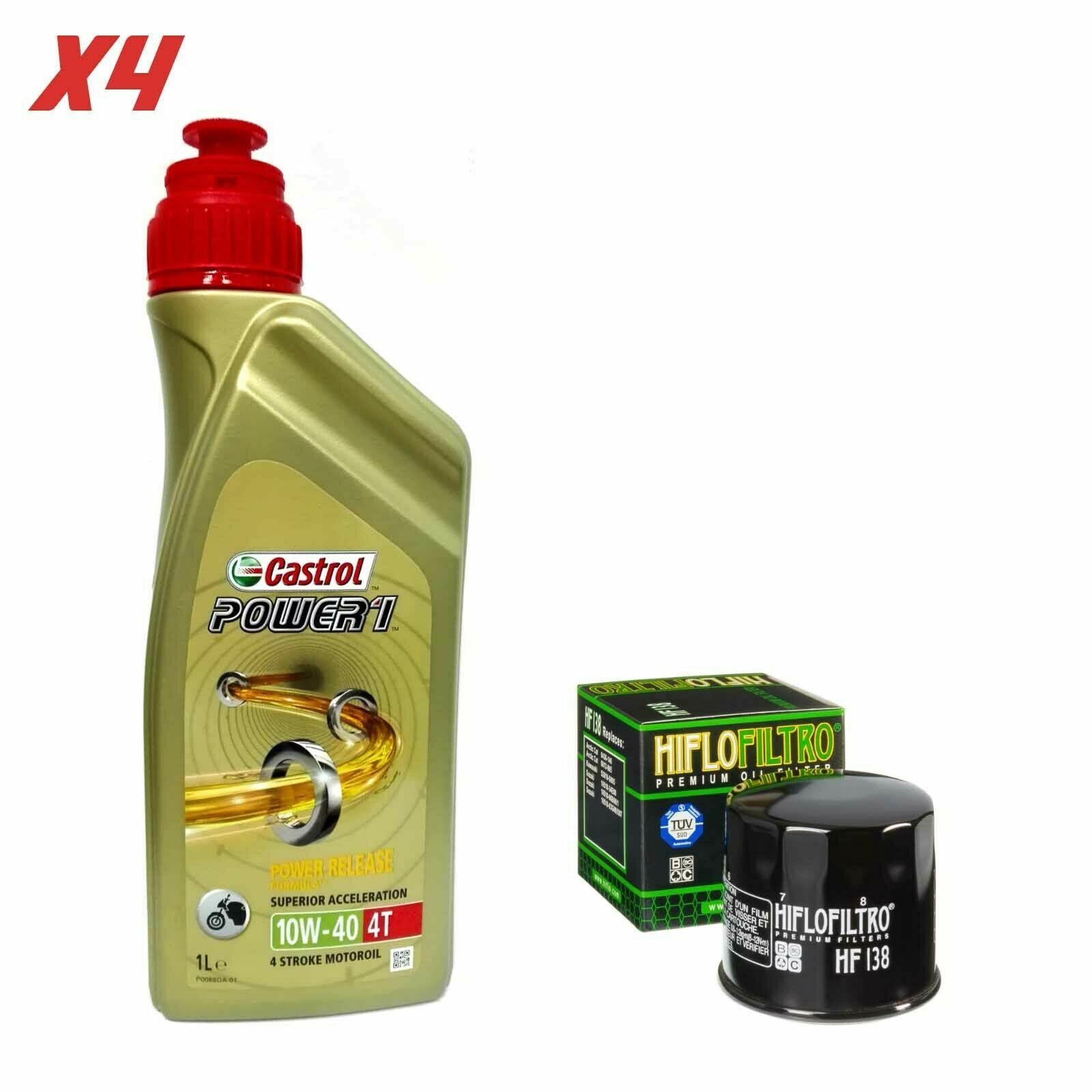 Kit tagliando Castrol Power 1 10W40 filtro olio originale Hiflo Aprilia RSV