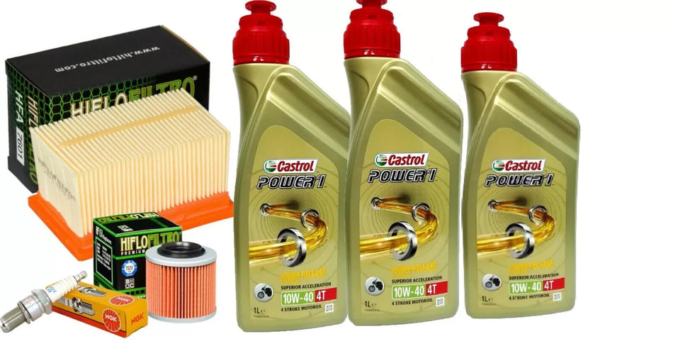 TAGLIANDO BMW F 650/CS G 650 3LT CASTROL POWER 1 10W40/FILTRO OLIO ARIA CANDELA