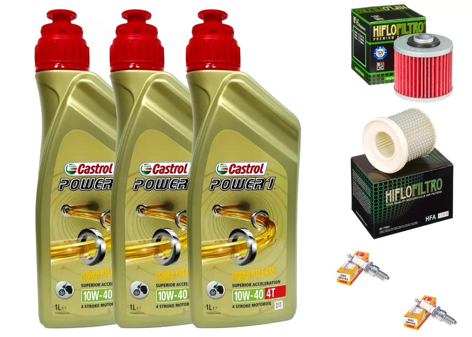 KIT/TAGLIANDO YAMAHA XV/535/VIRAGO CASTROL 10W40 FILTRO OLIO ARIA CANDELE MOTO