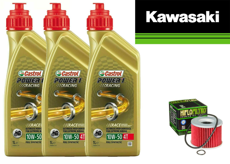 KIT TAGLIANDO KAWASAKI ZX 600 1988/2000 CASTROL 10W50 RACING FILTRO OLIO