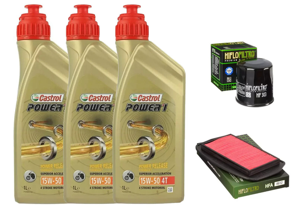 KIT/TAGLIANDO Yamaha FZ6 Fazer 600 2004 2006 CASTROL 15W50 FILTRI OLIO ARIA