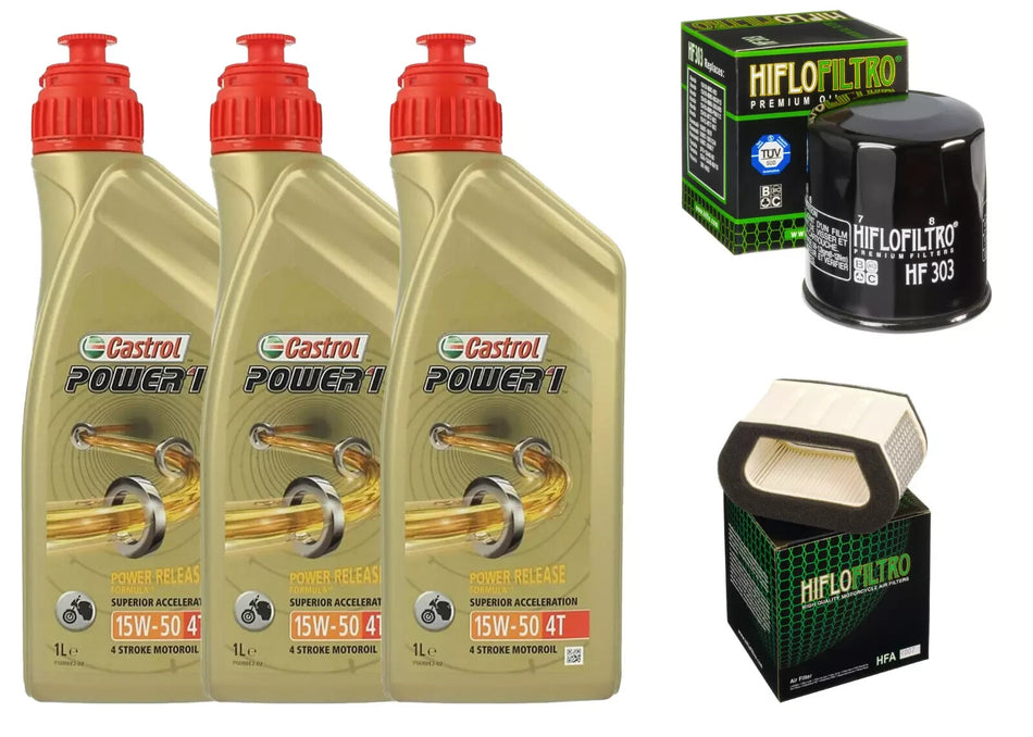 KIT/TAGLIANDO YAMAHA YZF R1 1000 1998 1999 2001 CASTROL 15W50 FILTRI OLIO ARIA