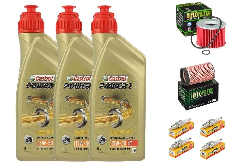 KIT/TAGLIANDO YAMAHA XJR 1300 2007 2015 CASTROL 15W50 FILTRO OLIO ARIA CANDELE