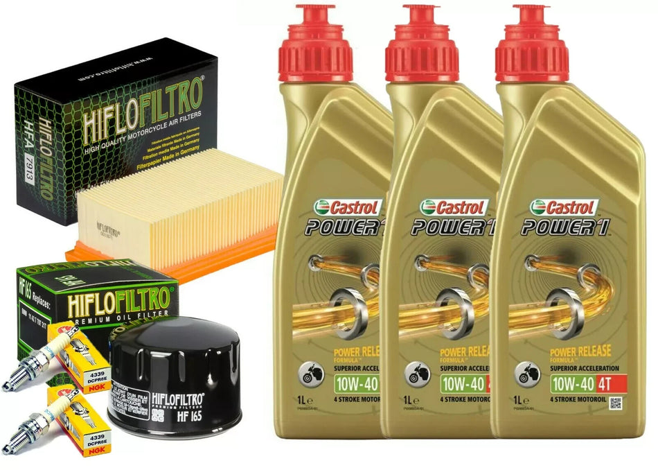 TAGLIANDO BMW F/800/R 2010/2016 KIT FILTR OLIO ARIA CANDELE CASTROL POWER 10W-40