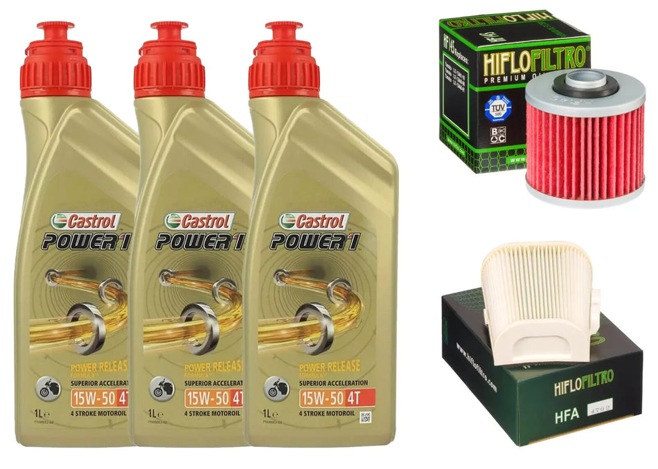 KIT/TAGLIANDO YAMAHA XV/VIRAGO/750/1000 CASTROL  POWER 1 15W50 FILTRO OLIO ARIA 