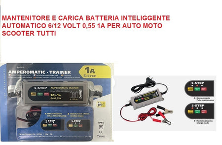 CARICA BATTERIA MANTENITORE  MOTO BARCA AMPEROMATIC 1A RAPIDO  PIAGGIO