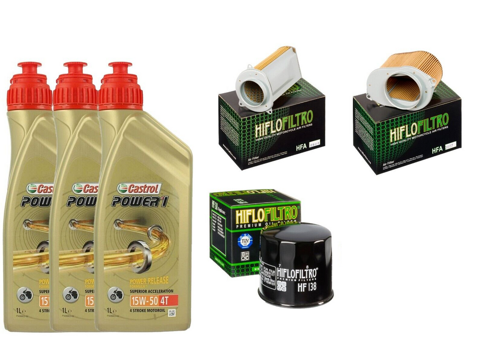 Kit tagliando Suzuki VS Intruder 600 Castrol 15W50 filtro olio aria