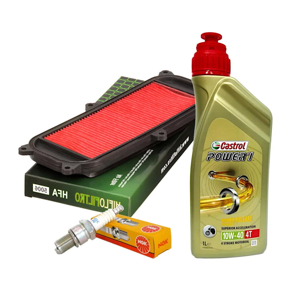 KYMCO PEOPLE / S 250 - 300 KIT TAGLIANDO CASTROL 10W40 FILTRO ARIA CANDELA